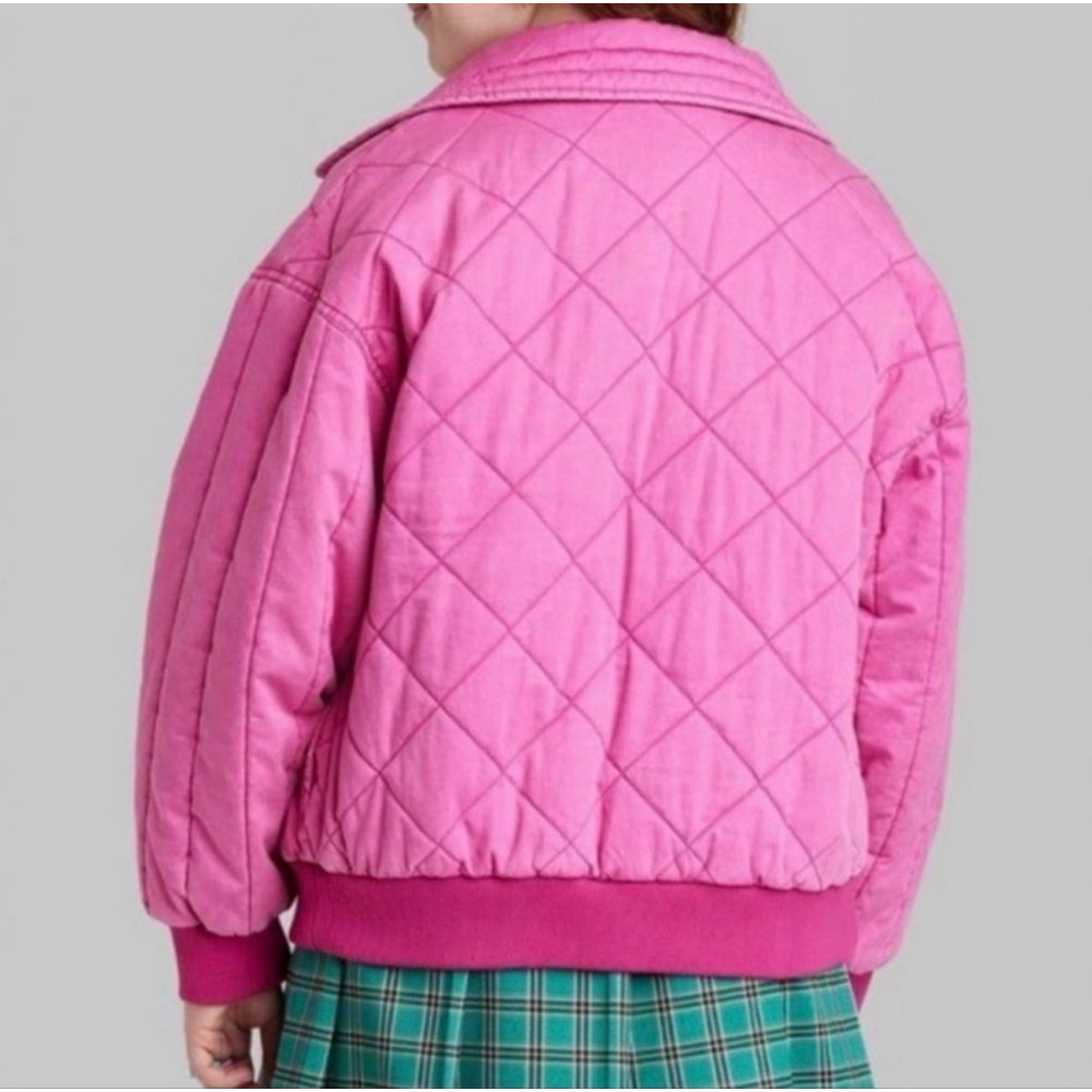 Wild Fable Women's Oversized Woven Quilted Bomber Jacket Size Small - Picture 2 of 6